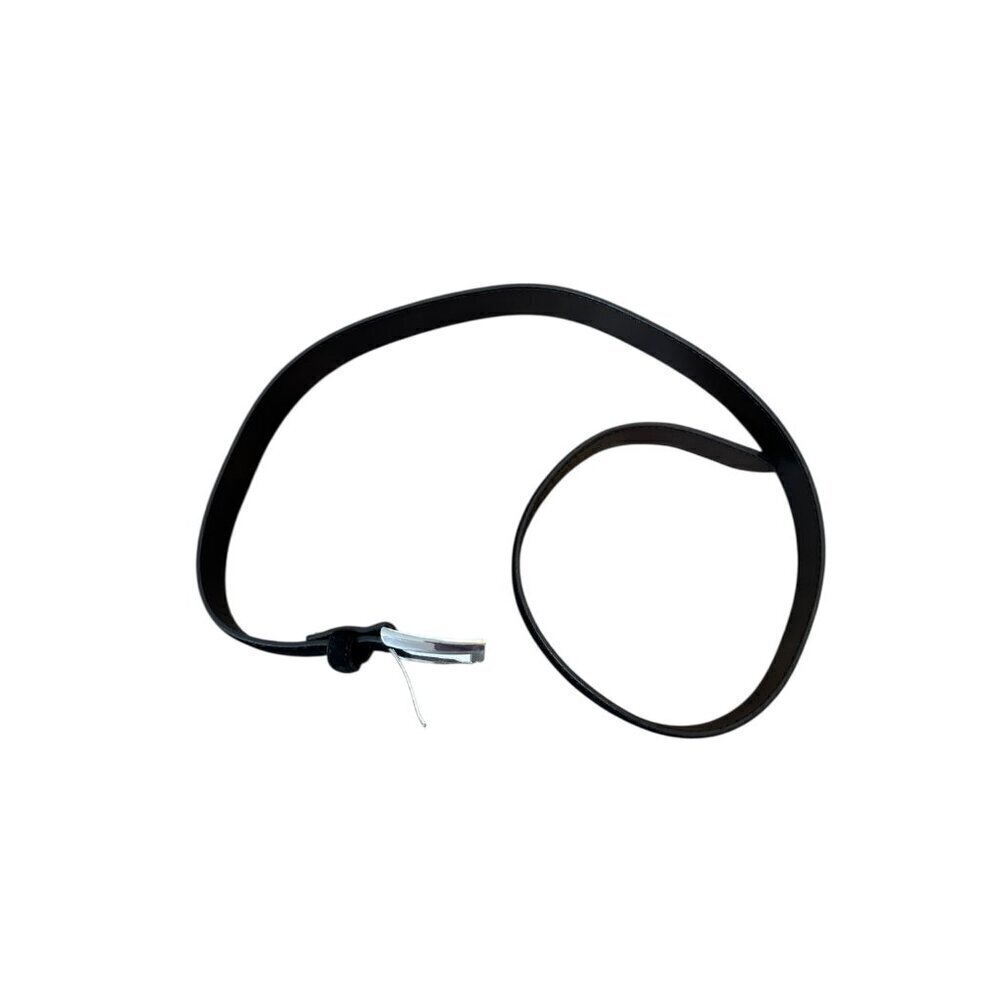 PX Black Genuine Leather Belt | Size 36 | Classic Silver Buckle Casual Belt